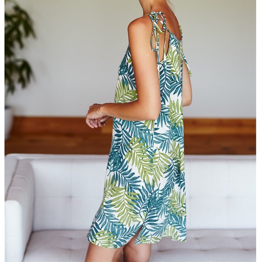 ✂️Emerson Fry Curation Leafy Greens Slip Dress